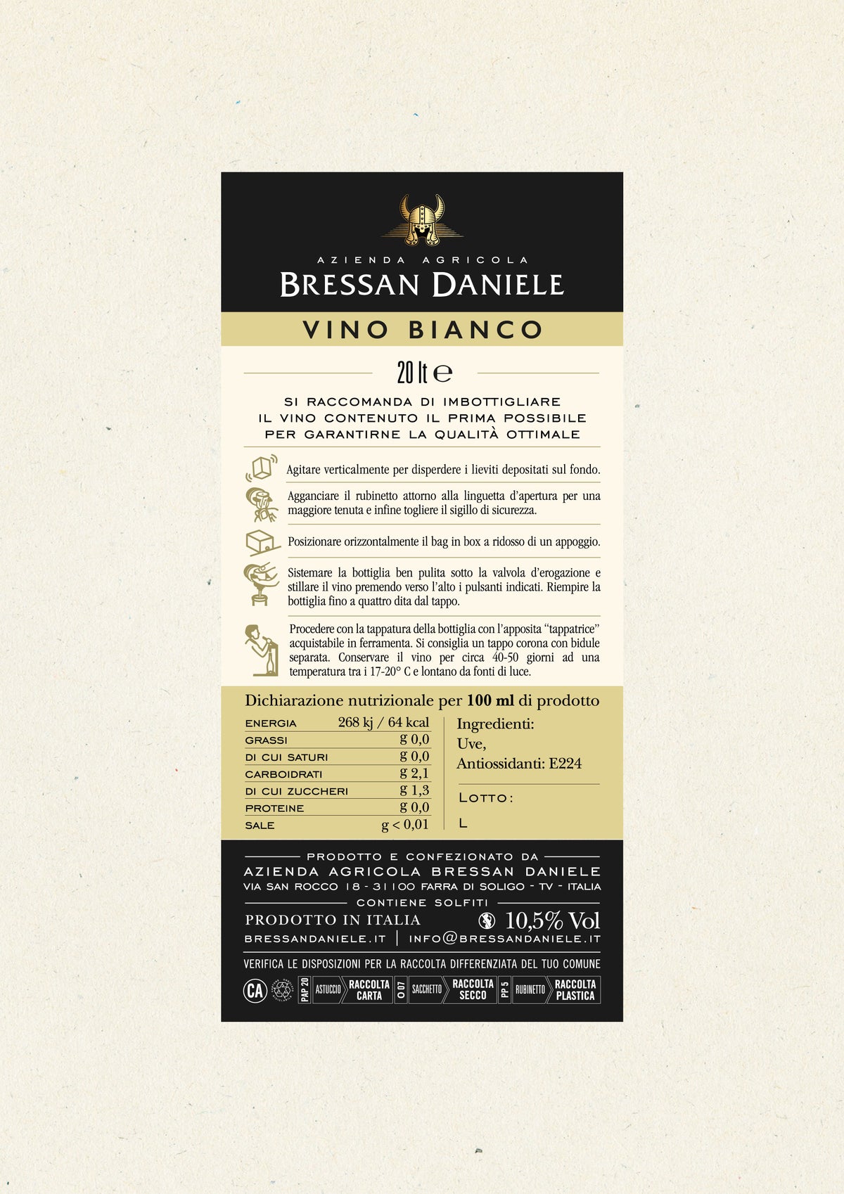 Bag in Box - Vino sfuso di collina